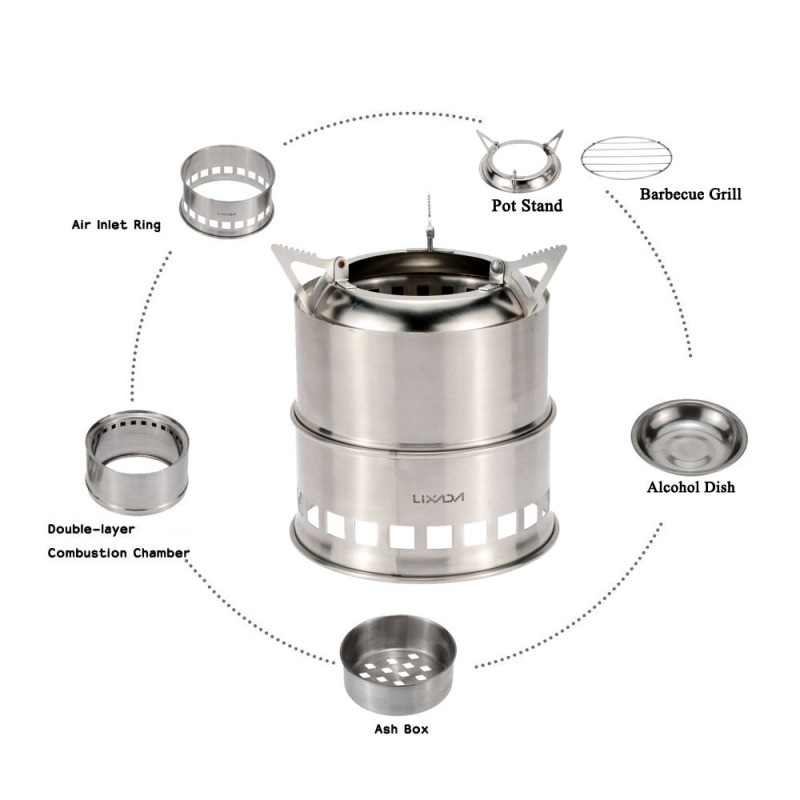 Lixada Piec na drewno ze stali – Camping Cooking System recenzja i cena